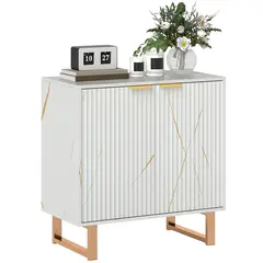 Buy Elegant Storage Sideboard - White/Gold-Tone
