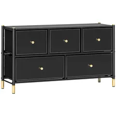 Buy Faux Leather Front Chest of Drawers - Black