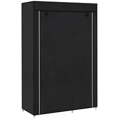 Buy Fabric Wardrobe, Portable Wardrobe with 6 Shelves, 1 Hanging Rail, Foldable Closets, 103 x 43 x 162.5 cm, Black