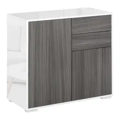 Buy High Gloss Frame Sideboard, Side Cabinet, Push-Open Design with 2 Drawer for Living Room, Bedroom, Grey