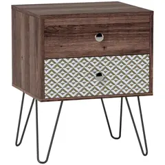 Buy Nightstand, 2-Drawer Bedside Table, Bedside Cabinet, Sofa End Side Table for Living Room, Bedroom, Rustic Brown