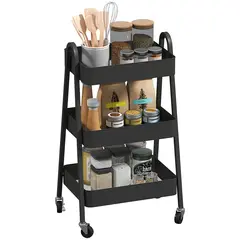Buy Three-Tier Storage Trolley - Black