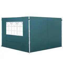 Buy 3 Meters Gazebo Replaceable Exchangeable Side Panel Wall Panels Walls With Window, Dark Green