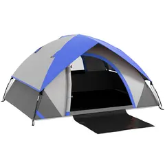 Buy Two Man Single Room Dome Tent, with Accessories - Dark Blue/Grey