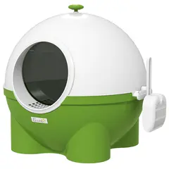 Buy Large Cat Litter Box, with Scoop, Front Entrance, 53 x 51 x 48cm -Green