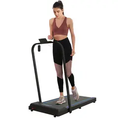 Buy 2.5HP Walking Pad, 1-6km/h Folding Treadmill with Remote Control and LED Display for Home Gym Office, Blue