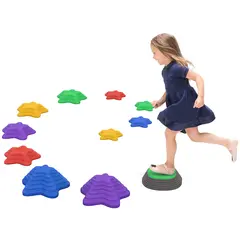 Buy Kids Stepping Stones, 11 Pieces Balance River Stones for Obstacle Course, Stackable Non-Slip Starfish Shape, Sensory Play for Indoors, Outdoors
