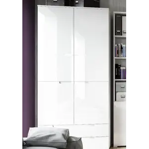 Buy Santino White High 2 Door 2 Drawer Wardrobe S28
