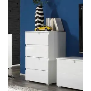 Buy Santino White High Gloss Chest of Drawers S4 - 2946