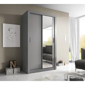 Buy Arti 6 - 2 Sliding Door Wardrobe 120cm, Colour: Grey Matt
