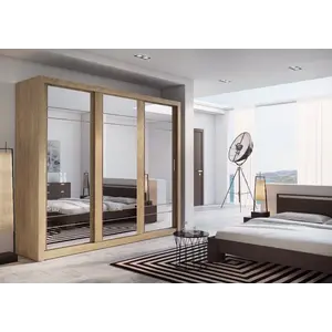 Buy Arti 2 - 3 Sliding Door Wardrobe 250cm, Colour: Oak