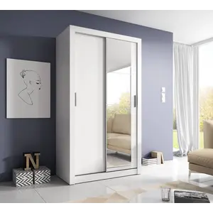 Buy Arti 6 - 2 Sliding Door Wardrobe 120cm, Colour: White Matt