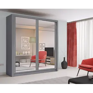Buy Arti 8 - 2 Sliding Door Wardrobe 203cm, Colour: Grey Matt