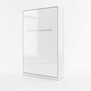 Buy CP-02 Vertical Wall Bed Concept 120cm, Colour: White Gloss