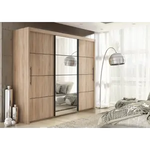 Buy Inova Sliding Door Wardrobe 250cm, Colour: Oak
