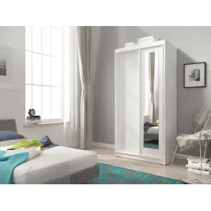 Buy Alaska Wardrobe 100cm, Colour: White Matt