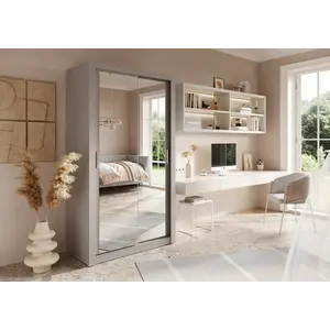 Buy Arti 19 - 2 Sliding Door Wardrobe 120cm, Colour: Grey Matt