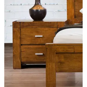 Buy California Nightstand Solid Rubberwood Rustic Oak