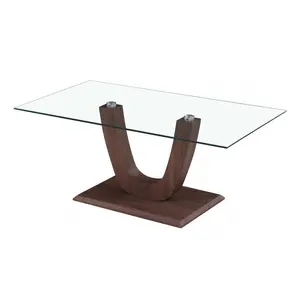 Buy Capri Coffee Table Clear Glass Walnut