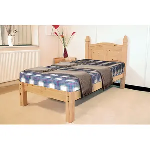 Buy Corona Bed Double Low Footend, Colour: Pine, Mattresses: Without Mattresses, Size: Double