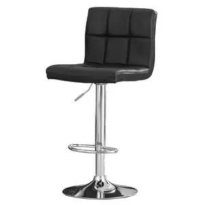 Buy Cubik Bar Stool PU Chrome & Black, Colour: Black
