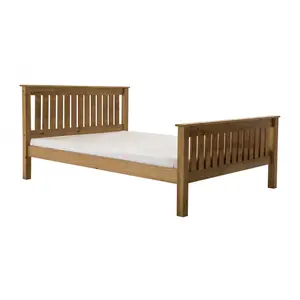Buy Manila HFE Pine Bed Single Antique, Colour: Pine, Mattresses: Without Mattresses