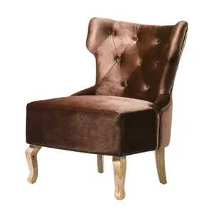 Buy Norton Velvet Chair Brown (2s), Colour: Brown