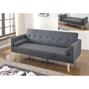 Buy Paris Linen Sofa Bed Dark Grey, Colour: Grey Dark