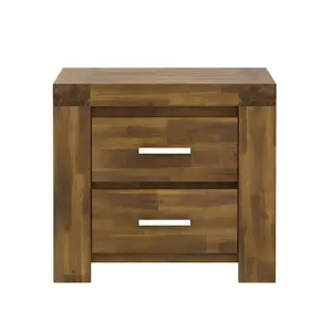 Buy Parkfield Solid Acacia Bedside Table 2 Drawer
