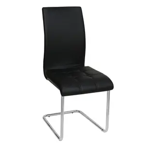 Buy Samurai PU Chairs Chrome & Black (4s), Colour: Black