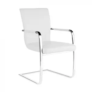 Buy Una PU Arm Chairs Chrome & White (2s), Colour: White