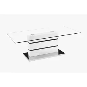 Buy Yoki Glass Coffee Table White & Black