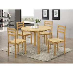 Buy York Round Dining Set with 4 Chairs Natural Oak