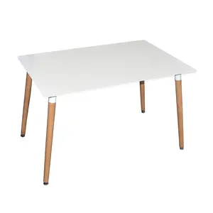 Buy Lilly Rectangle Table White, Colour: White