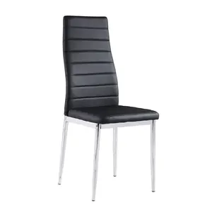 Buy Pearl PU Chairs Black with Chrome Legs (6s), Colour: Black