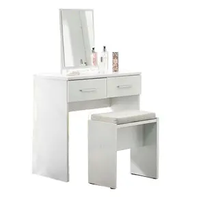 Buy Topline Dressing Table with Mirror & Stool White, Colour: White