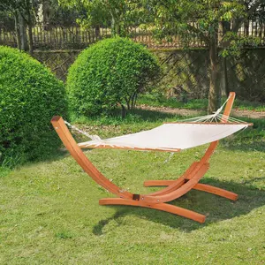 Buy Outsunny Wooden Double Hammock Bed-White