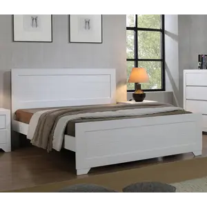 Buy Zircon Double Bed White, Colour: White, Mattresses: Without Mattresses, Size: Double
