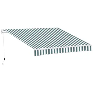 Buy Retractable Awning, 2.5x2 m-Dark Green/White