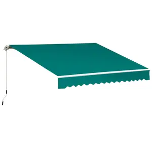 Buy Manual Retractable Awning, 3.5x2.5 m-Green