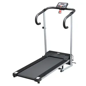 Buy 1.25HP Motorised Electric Treadmill, 10km/h Folding Running Machine, Gym Fitness Exercise with LCD Monitor, Grey