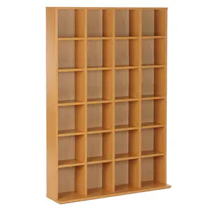 Buy CD Storage Unit with Adjustable Shelves, 89 x 130.5 cm, Beech Wood Finish