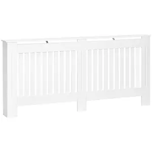 Buy Slatted Radiator Cover Painted Cabinet MDF Lined Grill in White (172L x 19W x 81H cm)