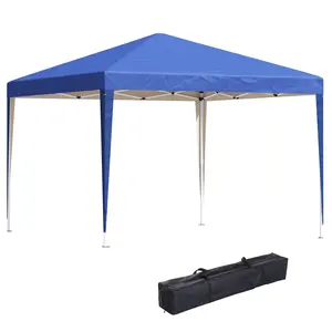 Buy 3 x 3M Garden Pop Up Gazebo Height Adjustable Marquee Party Tent Wedding Canopy with Carrying Bag, Blue