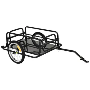 Buy Bike Cargo Trailer in Steel Frame Extra Bicycle Storage Carrier with Hitch-Black