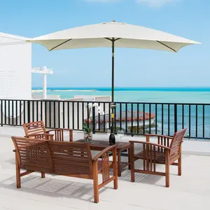 Buy Outsunny 195Lx295Wx240H cm Umbrella Parasol-White