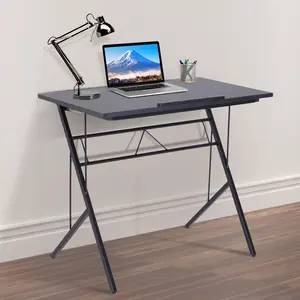 Buy Computer Desk Writing Workstation Art Drawing Drafting Board Craft Table Tiltable Tabletop Adjustable Height Black 90L x 50W x 76-116.5H cm