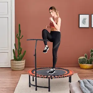 Buy HOMCOM Round Mini Trampoline Exercise Bungee Rebounder Adjustable Handle Bar