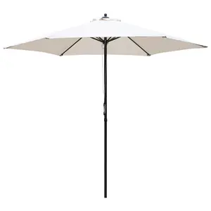 Buy 2.8m Garden Parasol Umbrella, Round Outdoor Market Table Umbrella Sun Shade Canopy, Off-White