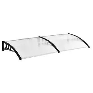Buy 75 x 195 cm Curved Door Window Awning Canopy, Polycarbonate Cover Front Door Outdoor Patio, UV Rain Snow Protection Shelter, Clear
